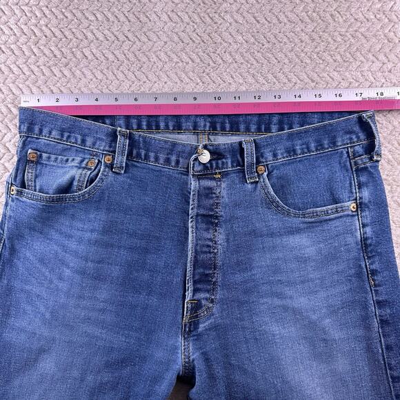 Levi's 501 XX Jeans Mens 36x30 Button Fly Blue Straight Fit Whiskered Cotton - Picture 6 of 14